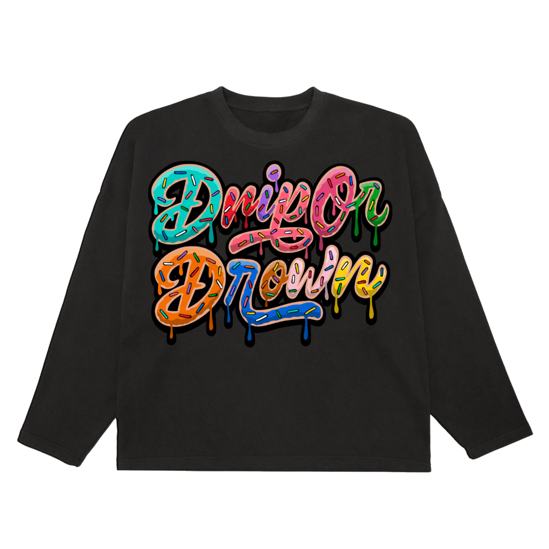 Black Drip Or Drown Crewneck - Drip Or Drown Apparel