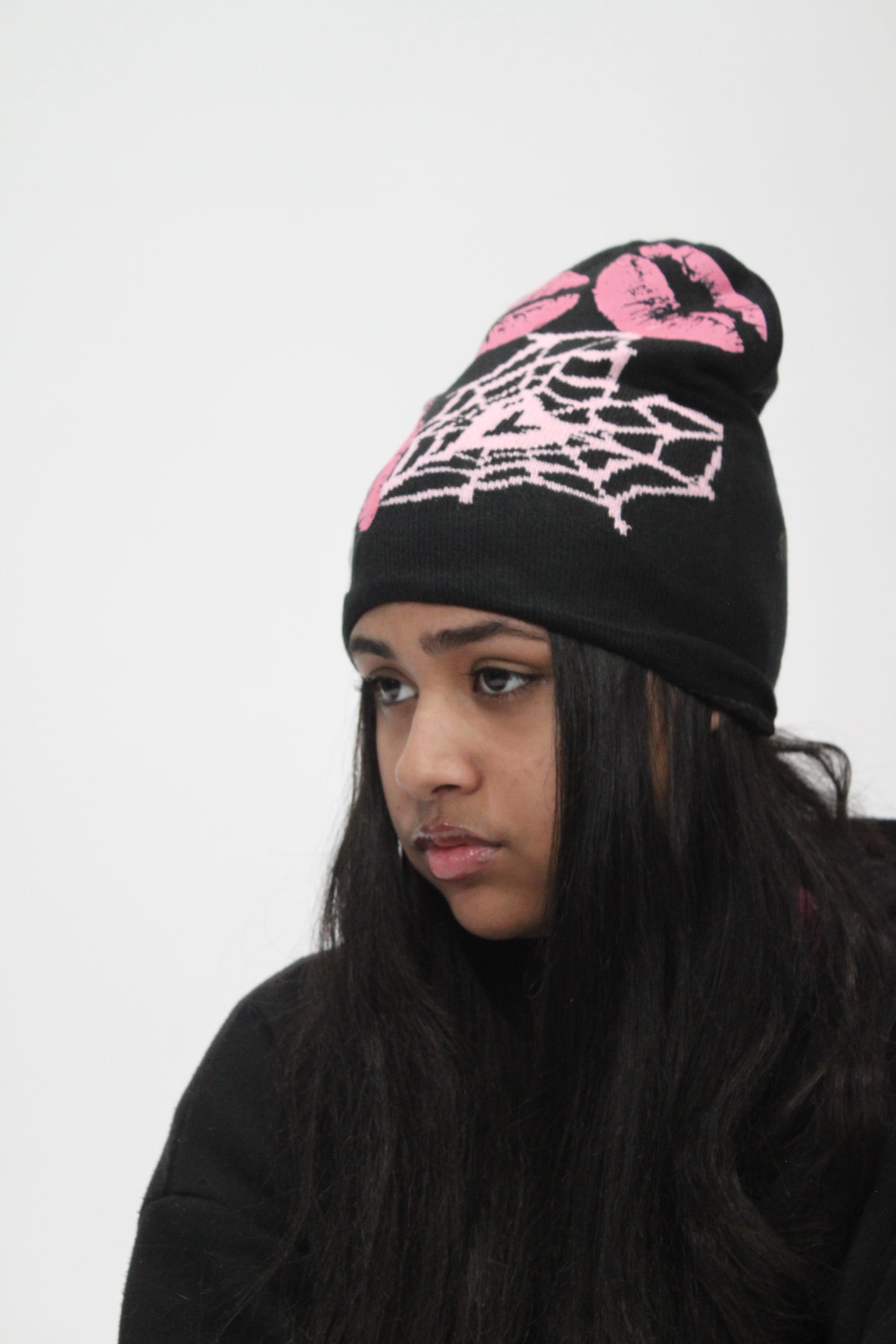 Drip Or Drown Satin Beanie ' Black n Pink' - Drip Or Drown Apparel