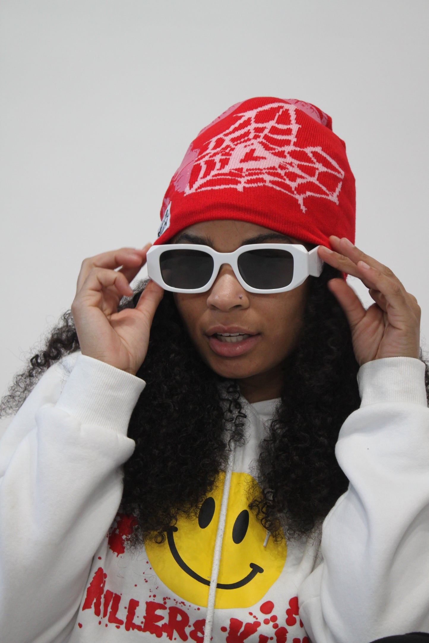 Drip Or Drown Satin Beanie ' Red n Pink' - Drip Or Drown Apparel