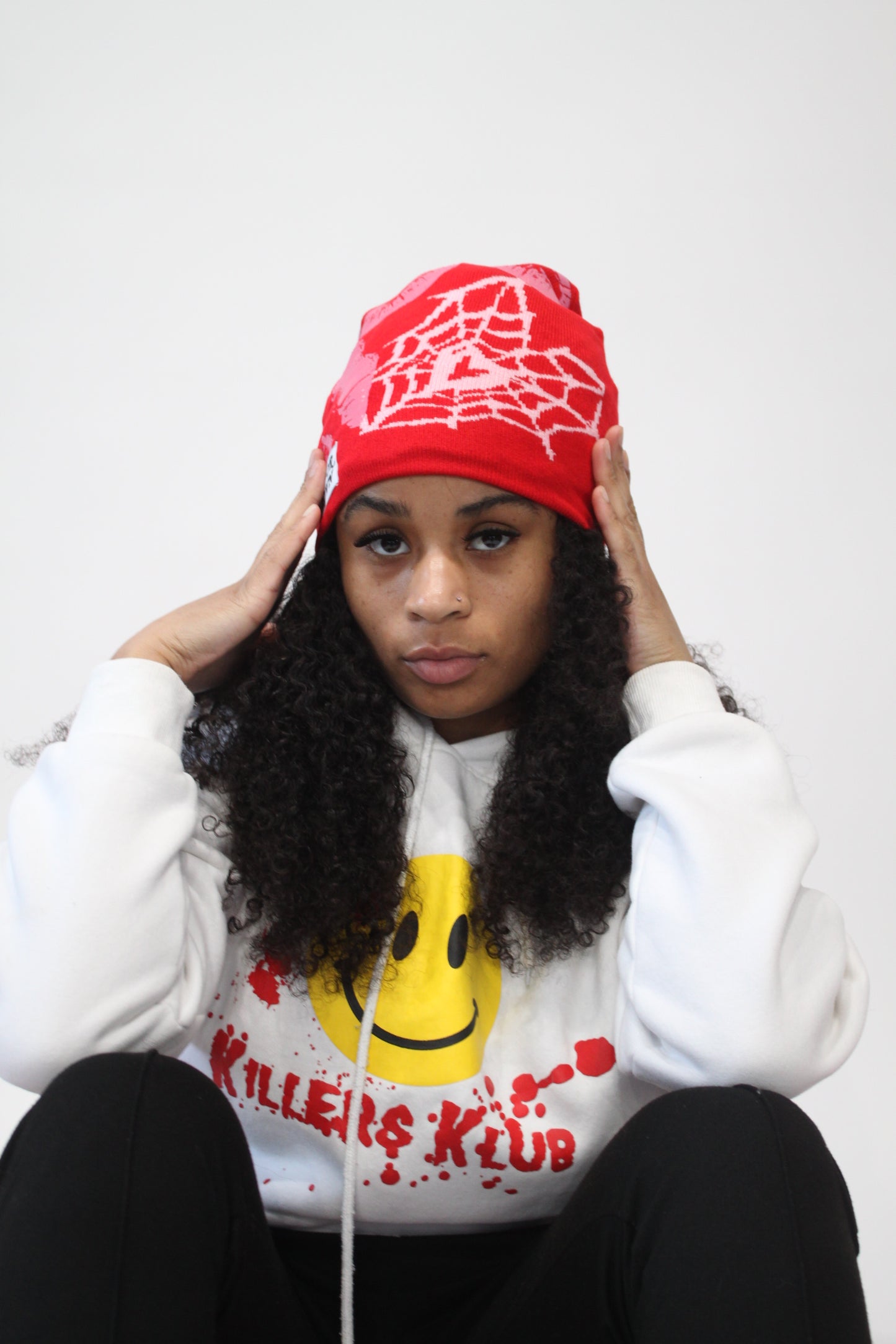 Drip Or Drown Satin Beanie ' Red n Pink' - Drip Or Drown Apparel