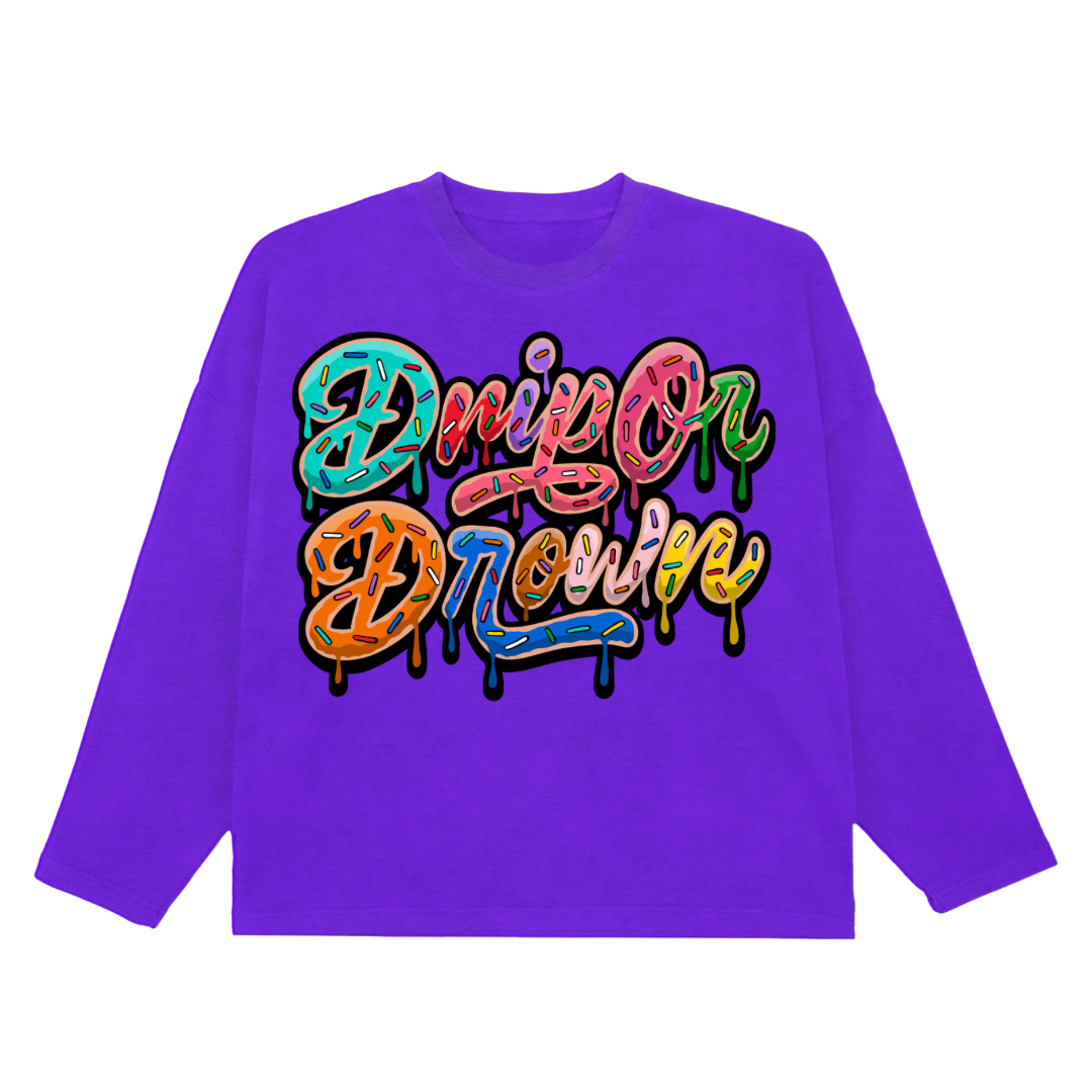 Purple Drip Or Drown Crewneck - Drip Or Drown Apparel