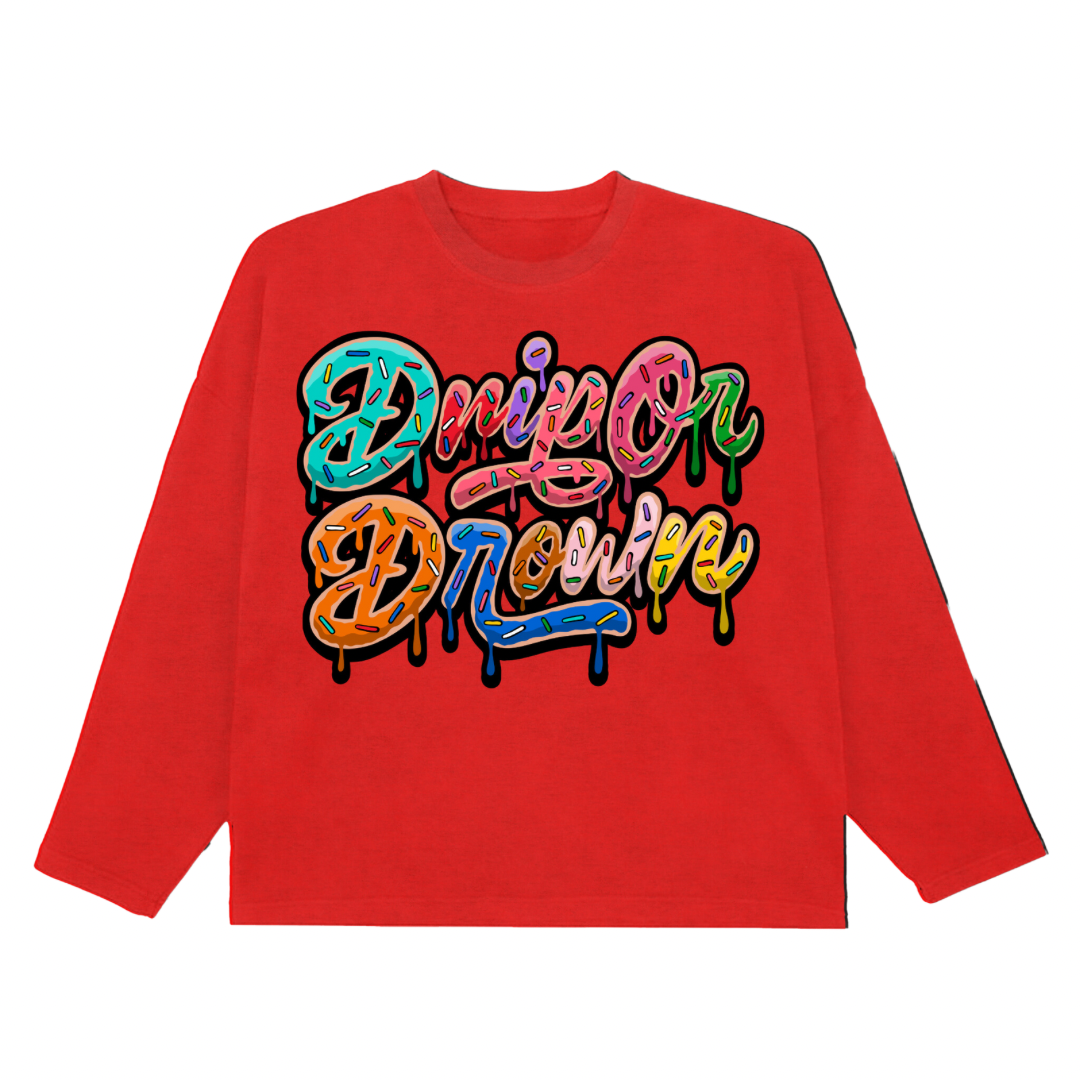 Red Drip Or Drown Crewneck - Drip Or Drown Apparel
